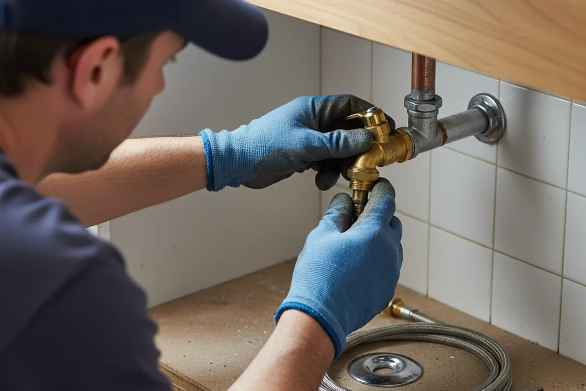 Shutoff valve and fitting work during Emergency Plumbing in Edinburg